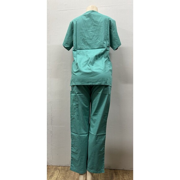 Expo V Neck women size small nurse medical uniform pants and top green - Picture 2 of 11